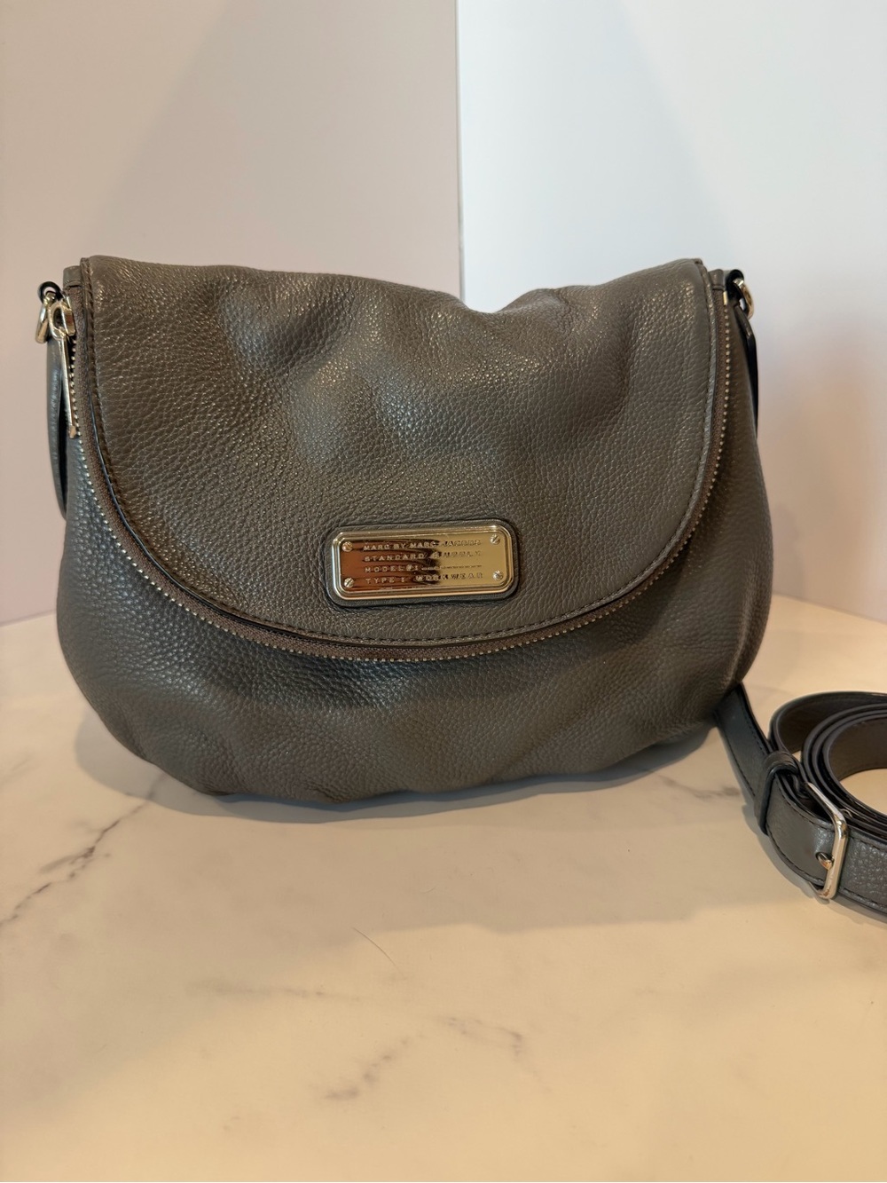 Marc by Marc Jacobs Small Pebbled Leather Crossbody Bag - Charcoal Gray